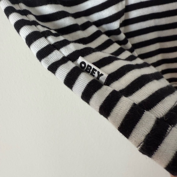 Obey Zoe Baby Ringer Black & White Stripe Tee - Picture 4 of 15
